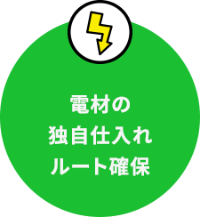 電材の独自仕入れルート確保
