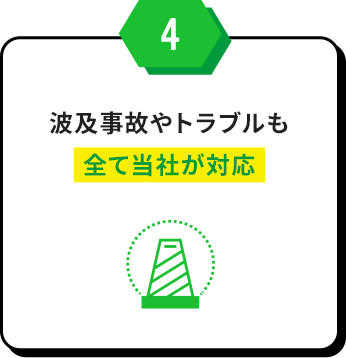 4 波及事故やトラブルも全て当社が対応